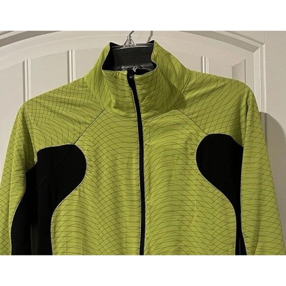 ASICS Sporty Neon/Black Trim Full Zip Running Jacket Kangaroo Pocket Women’s M - Picture 3 of 13